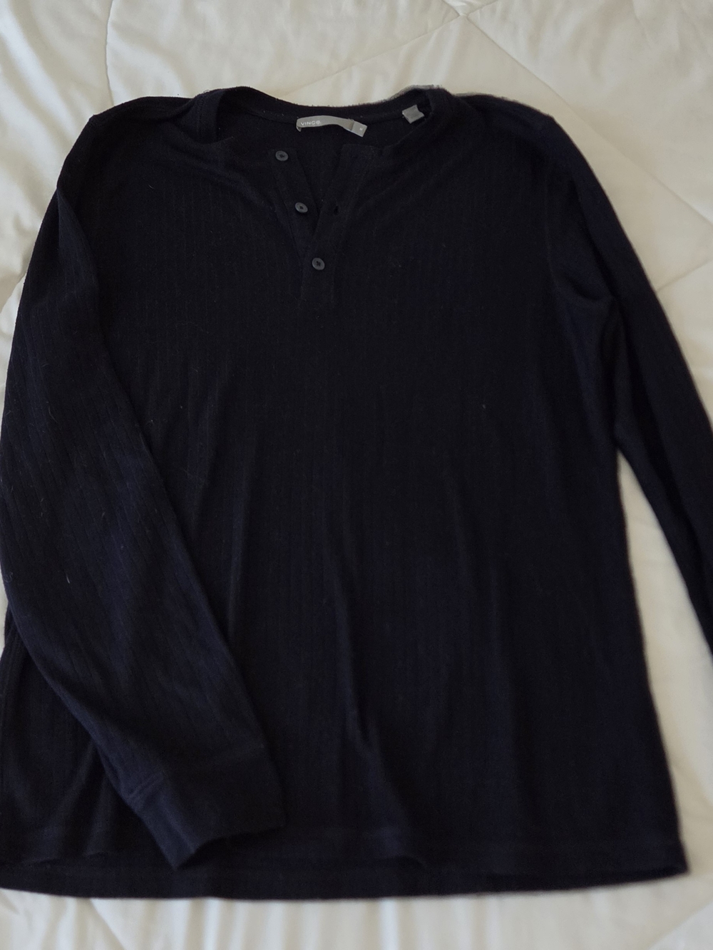Navy Long Sleeve Henley Top